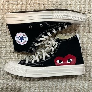 comme des garcons black high top chuck taylor